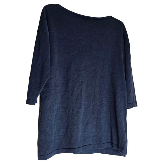 Women’s Medium Bua Bua Blue Sequin Football 3/4 Sleeve Pullover Tunic Top - Picture 6 of 16